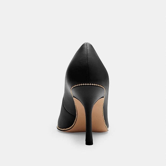 NEW COACH Samantha  Pointed Toe Pump Black/Gold Leather 7.5 - Picture 10 of 12